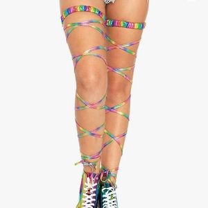 Rainbow Garter Leg Wraps